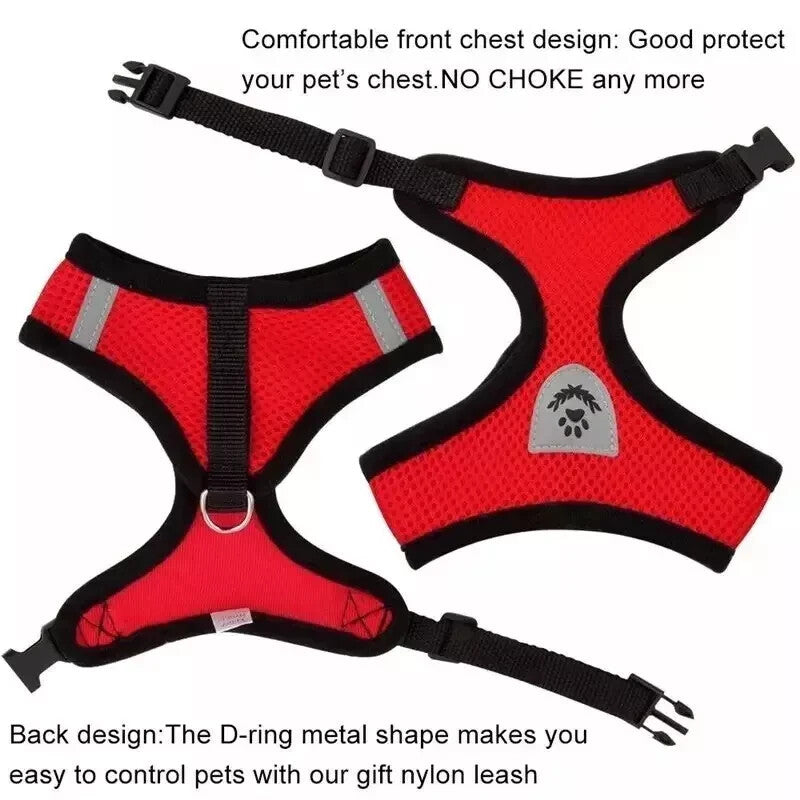 Pet Cat Dog Harness Vest Walking Lead Leash for Cat Puppy Dogs Collar Adjustable