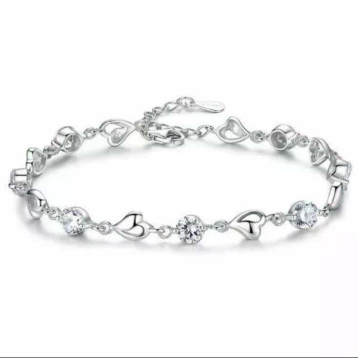 Love Heart Linked Bracelet
