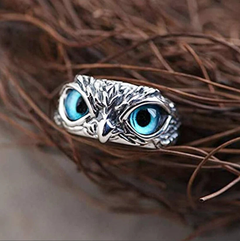 Open Adjustable Retro Devil Eye owl Ring KK Labib