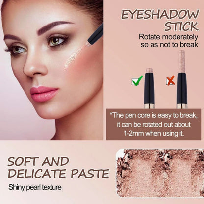 Glitter Shimmer Eyeshadow Stick Cream Long Lasting Waterproof Non-Smudge Makeup