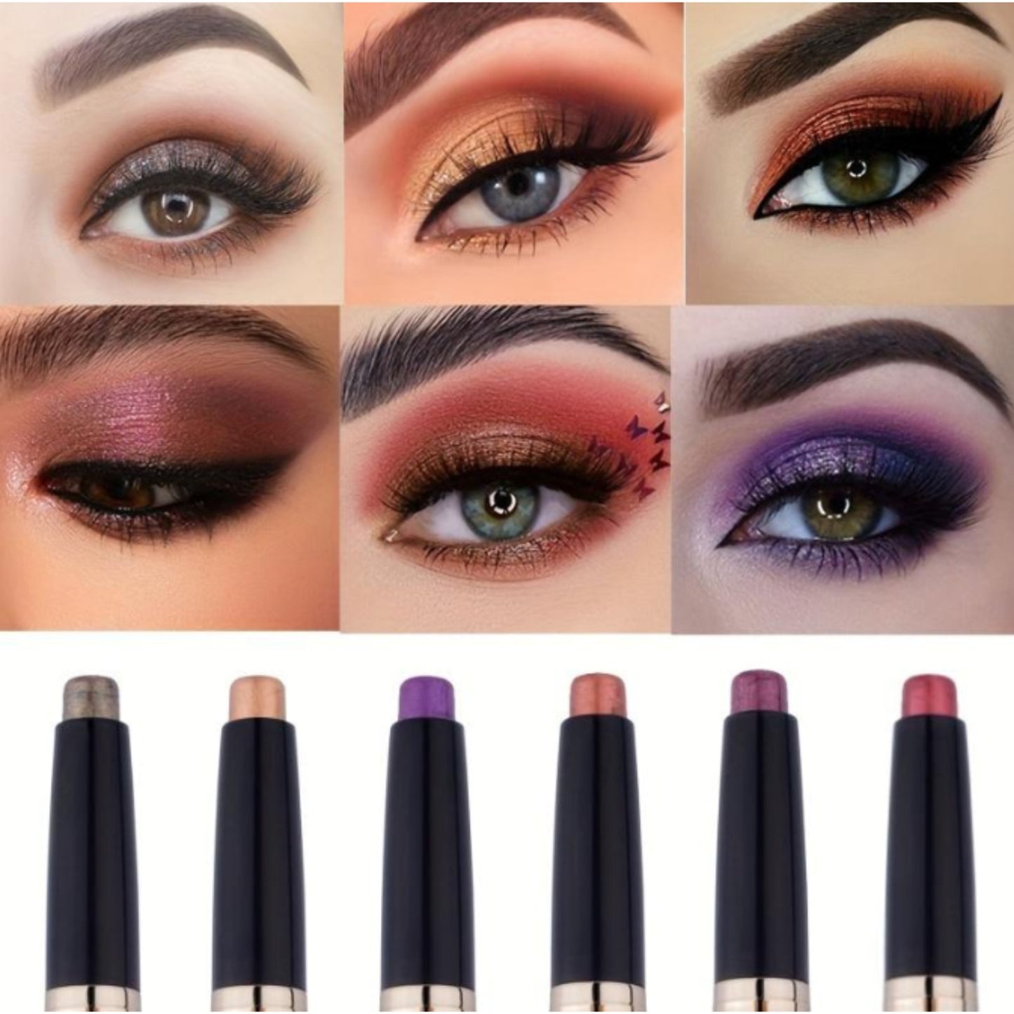 Glitter Shimmer Eyeshadow Stick Cream Long Lasting Waterproof Non-Smudge Makeup
