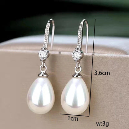 Oval Pearl Earrings, Silver KK Labib