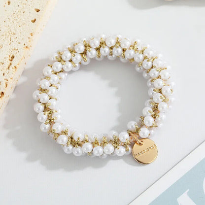 Crystal Pearl Elastic Rope Ponytail Hair Band