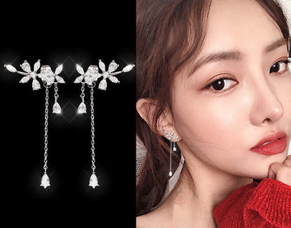 Hanging Tassel Drop Stud Earrings