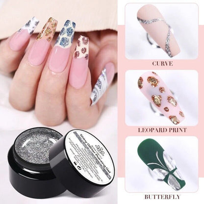 BORN PRETTY 5ml Shiny Glitter Nail Art Gel Polish Soak Off UV Led Gel DIY Salon KK Labib