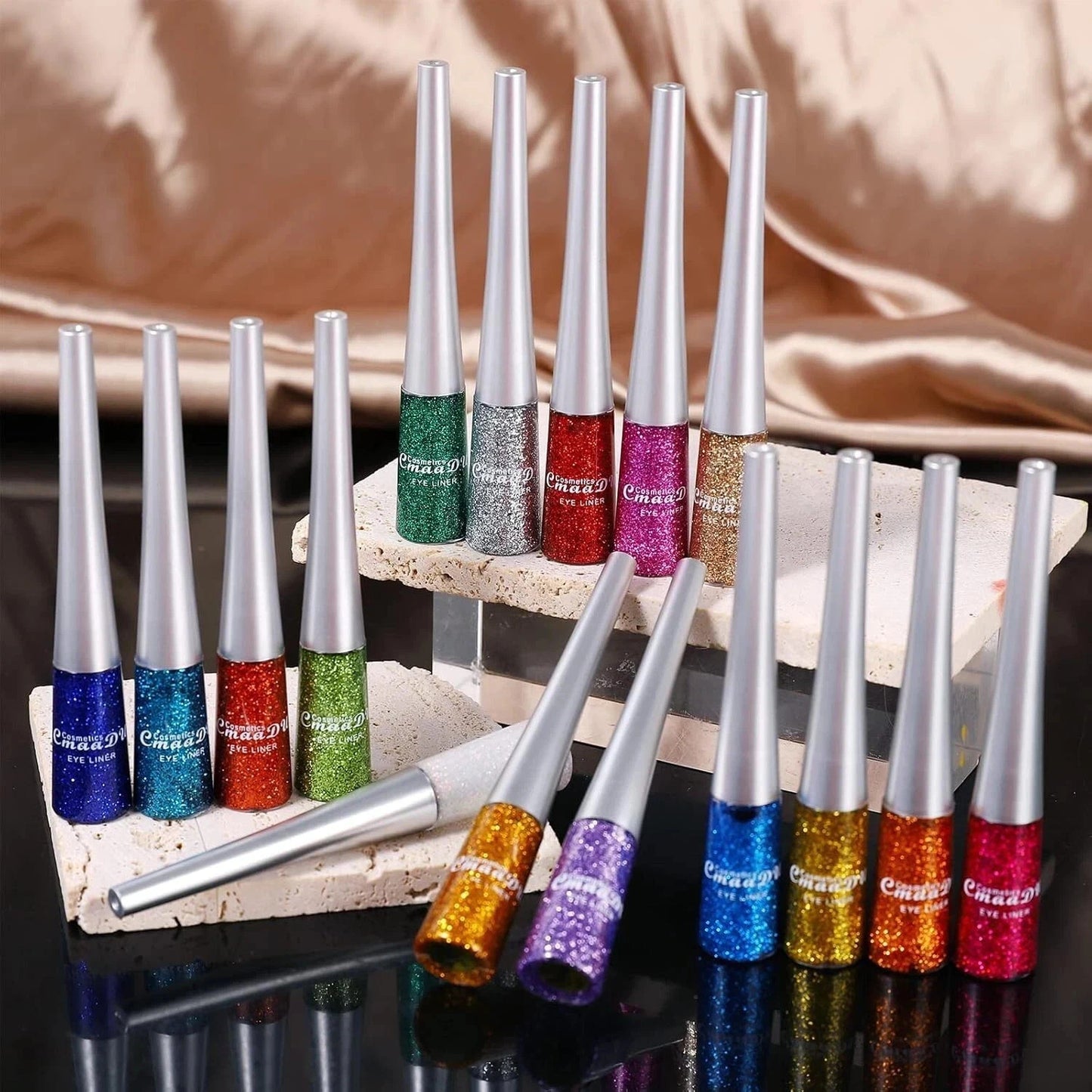Waterproof Glitter Liquid Eyeliner Long Wear Shimmer Eye Makeup Beauty Cosmetic