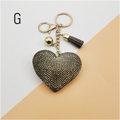 Heart Crystal Rhinestone Keyring