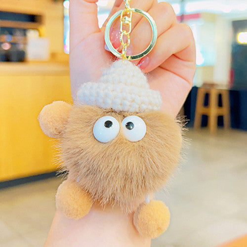 Cute Monster Pom Pom Keyrings