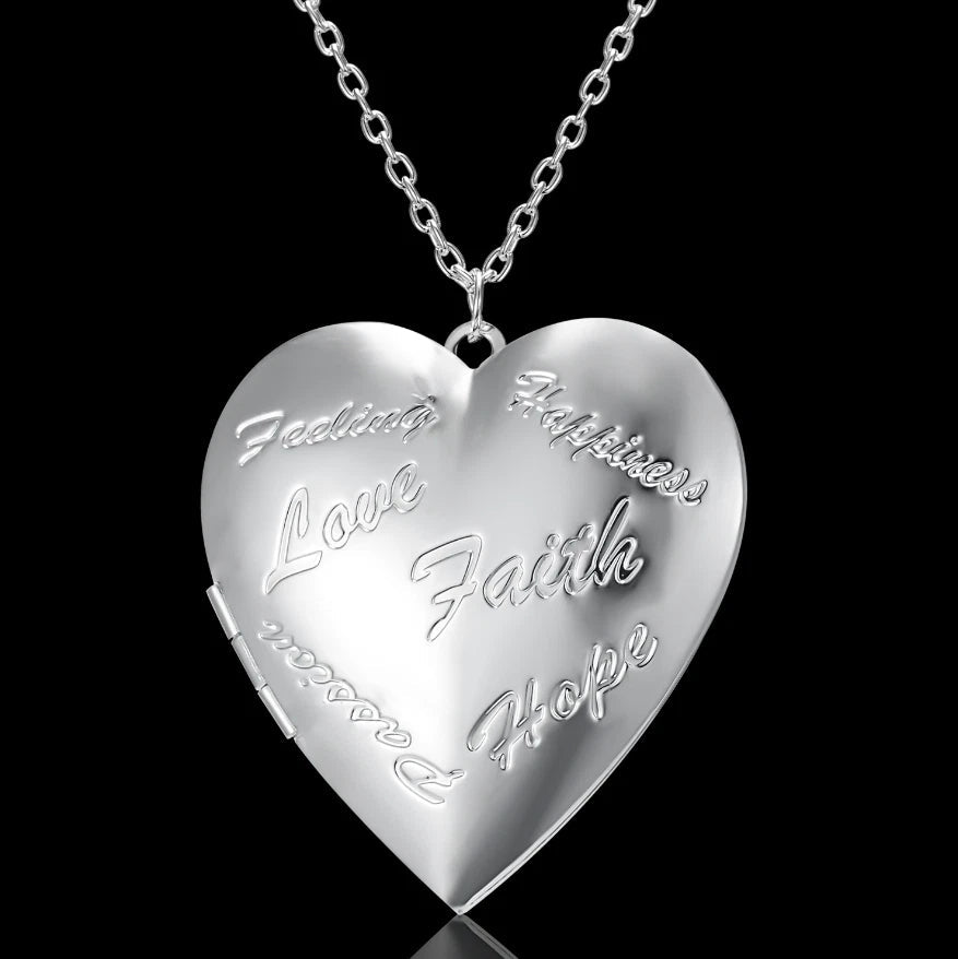 925 Heart Picture Pendant Necklace KK Labib