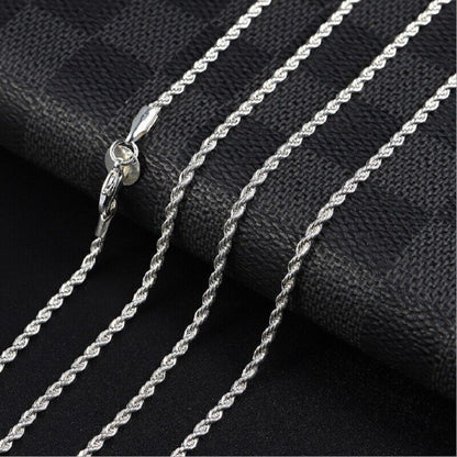 NEW Italian Style 925 Sterling Silver Twisted Rope Necklace Bracelet   4mm
