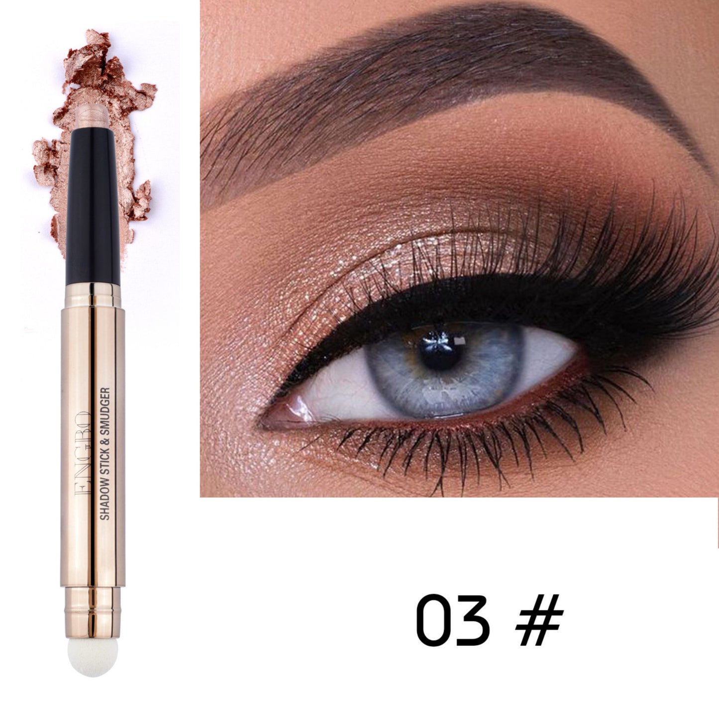 Glitter Shimmer Eyeshadow Stick Cream Long Lasting Waterproof Non-Smudge Makeup