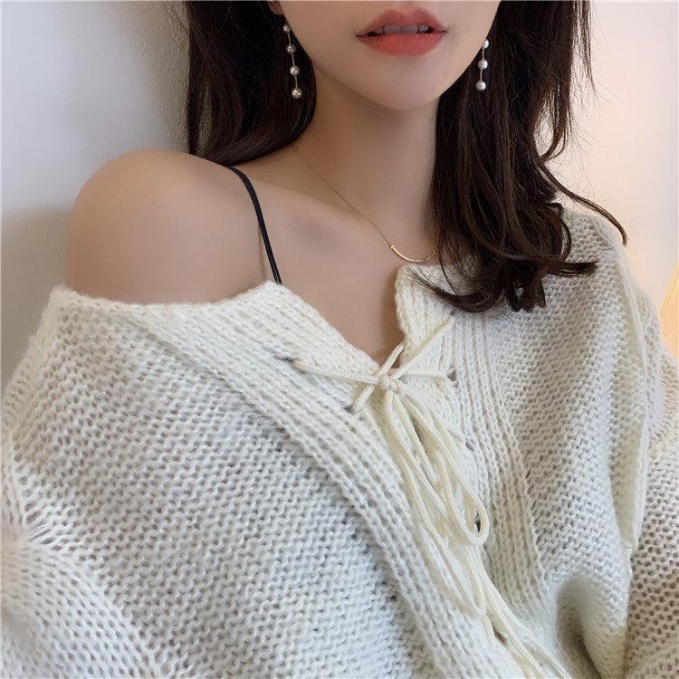 Hanging Tassel Drop Stud Earrings