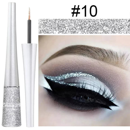 Waterproof Glitter Liquid Eyeliner Long Wear Shimmer Eye Makeup Beauty Cosmetic