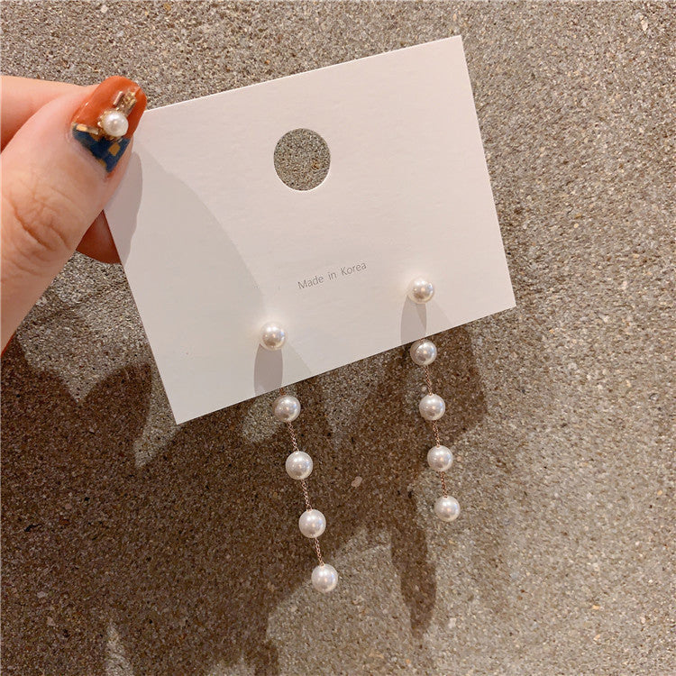 Hanging Tassel Drop Stud Earrings