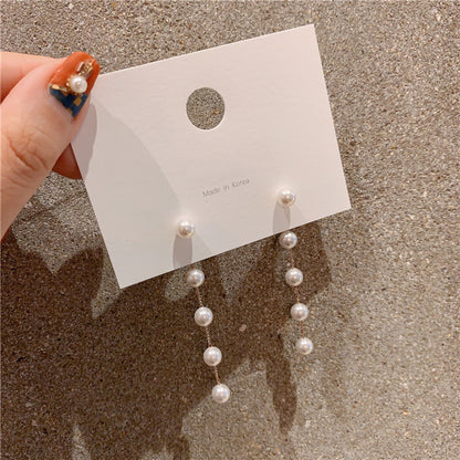 Hanging Tassel Drop Stud Earrings