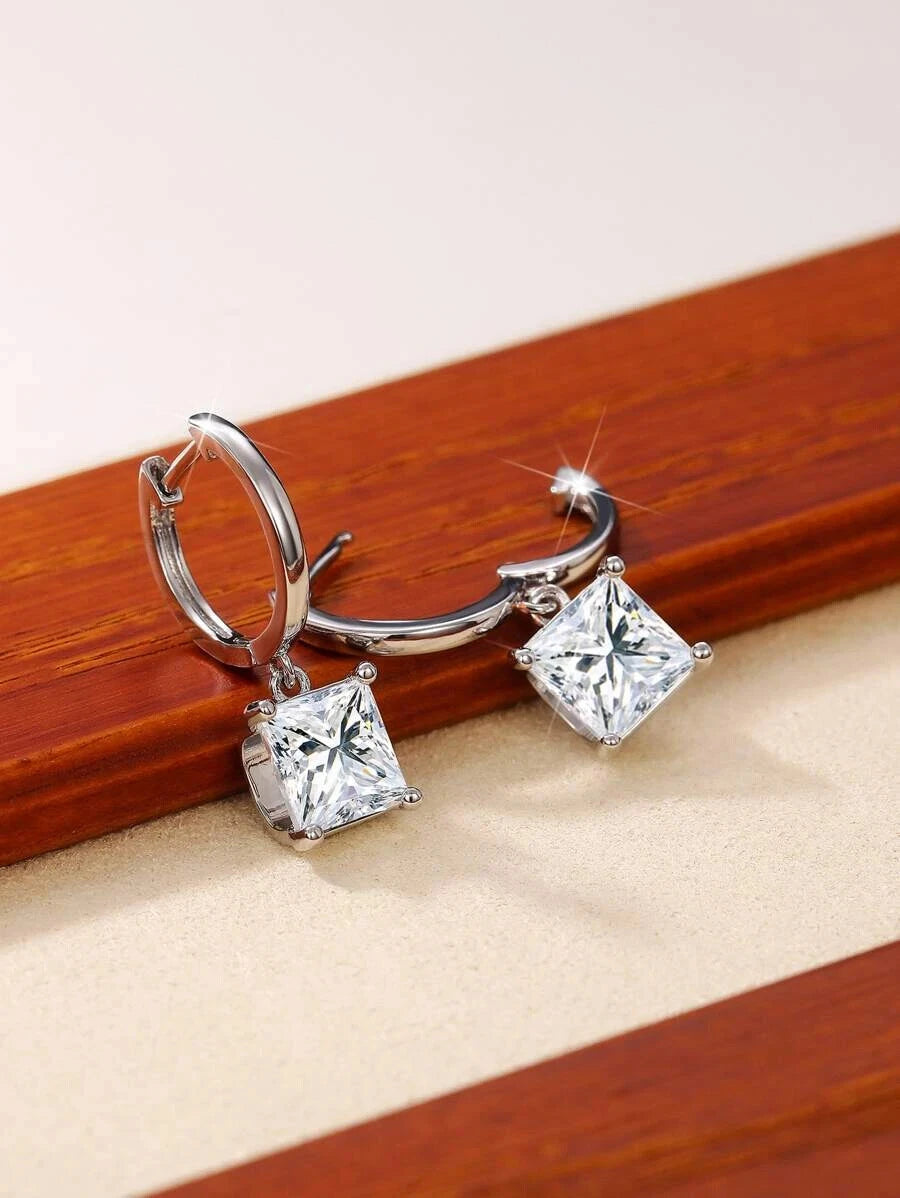 Square Zircon Hanging Earrings KK Labib