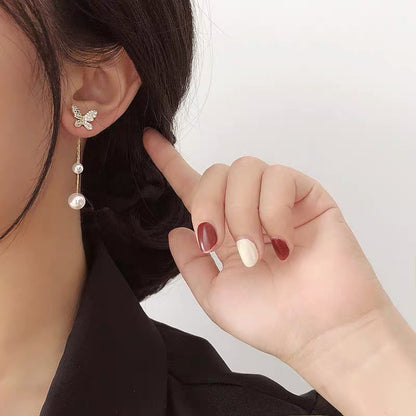 Hanging Tassel Drop Stud Earrings