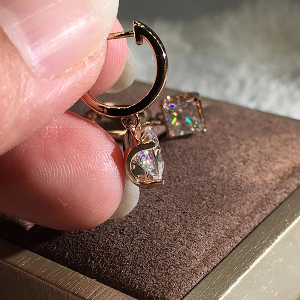 Square Zircon Hanging Earrings KK Labib
