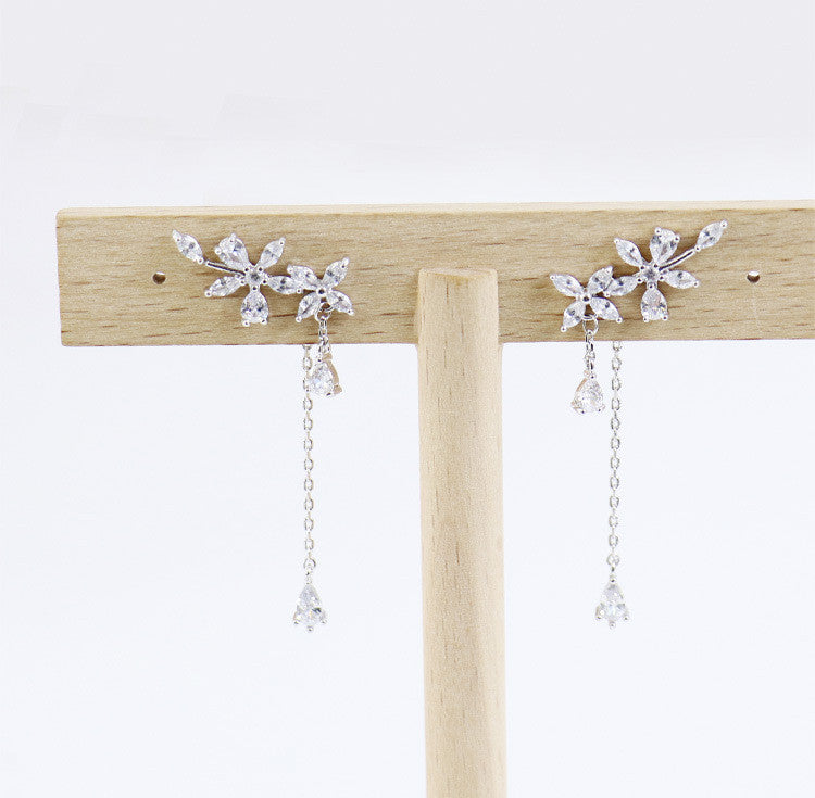 Hanging Tassel Drop Stud Earrings
