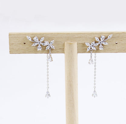 Hanging Tassel Drop Stud Earrings