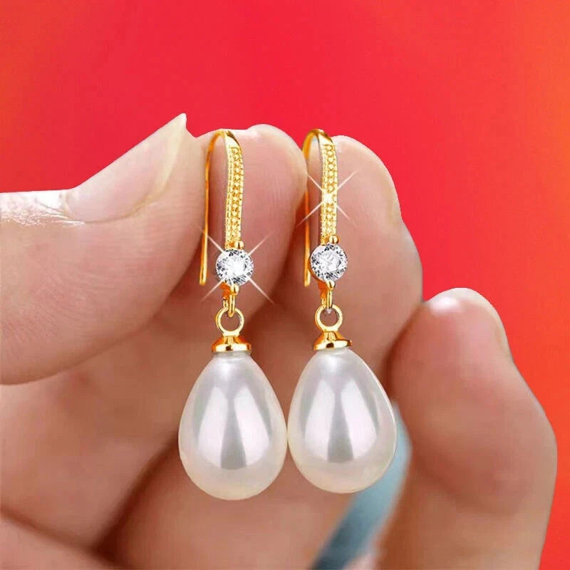 Oval Pearl Earrings, Silver KK Labib