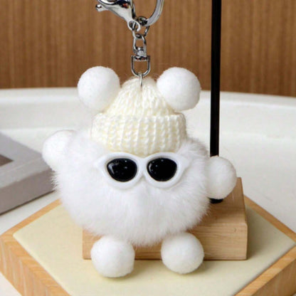 Cute Monster Pom Pom Keyrings