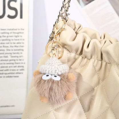 Cute Monster Pom Pom Keyrings
