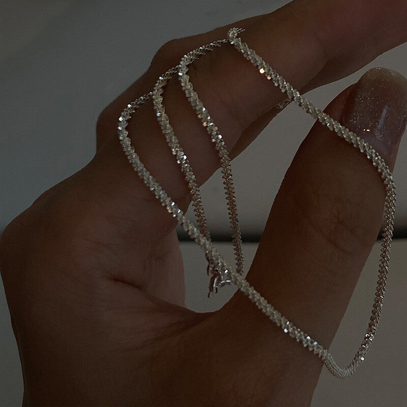 Gypsophila Clavicle Chain Necklace and Bracelet Set