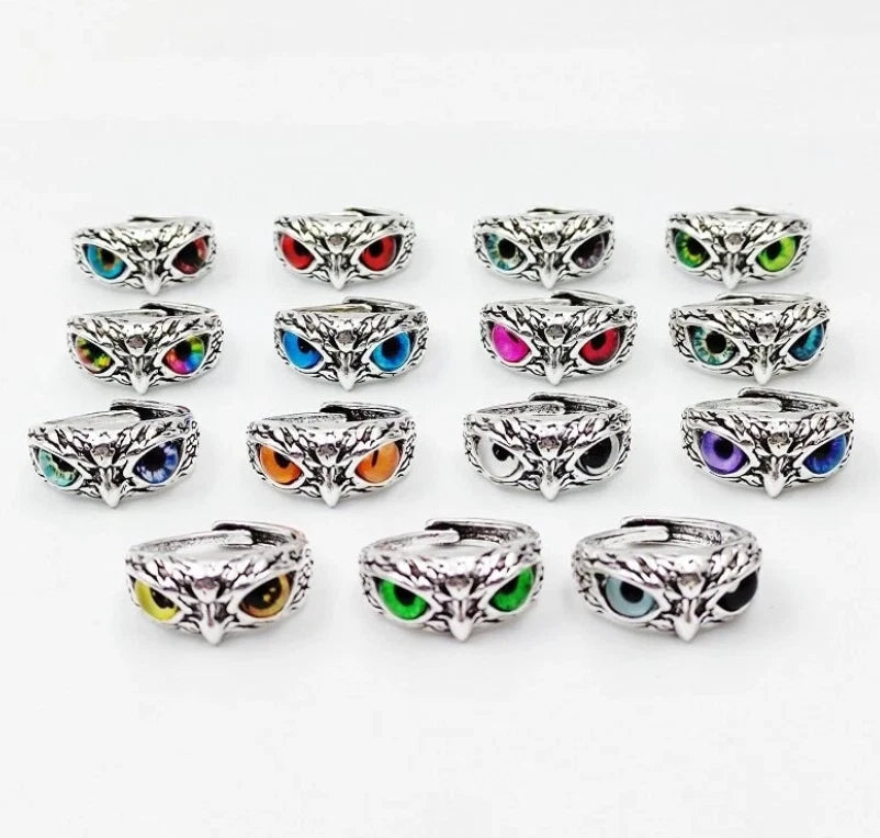 Open Adjustable Retro Devil Eye owl Ring KK Labib