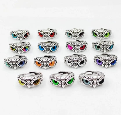 Open Adjustable Retro Devil Eye owl Ring KK Labib