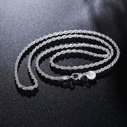 NEW Italian Style 925 Sterling Silver Twisted Rope Necklace Bracelet   4mm