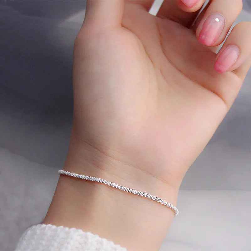 Gypsophila Clavicle Chain Necklace and Bracelet Set