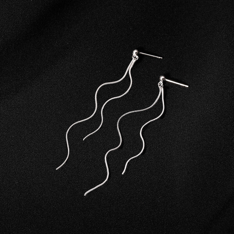 Hanging Tassel Drop Stud Earrings