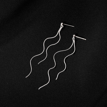 Hanging Tassel Drop Stud Earrings