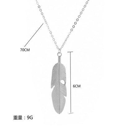 Feather Leaf Pendant Necklace. KK Labib