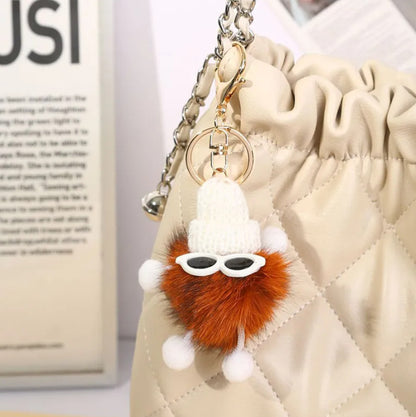 Cute Monster Pom Pom Keyrings