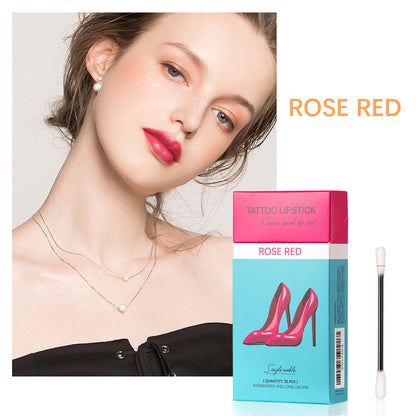 20 New Cotton Swab Disposable Lip Stain Tattoo Lipstick Set Waterproof Lip Gloss