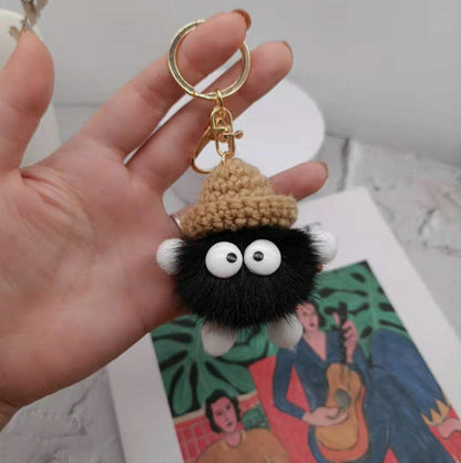 Cute Monster Pom Pom Keyrings