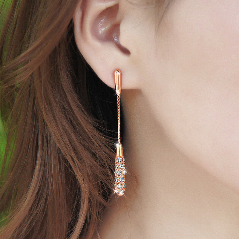Hanging Tassel Drop Stud Earrings