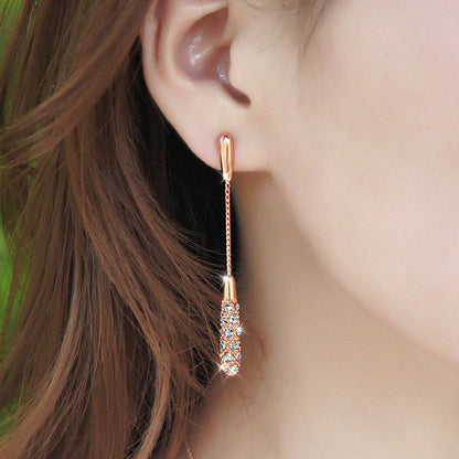 Hanging Tassel Drop Stud Earrings