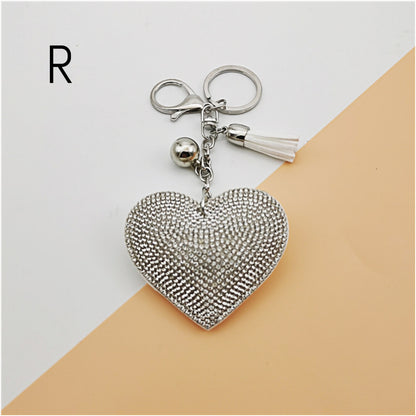 Heart Crystal Rhinestone Keyring