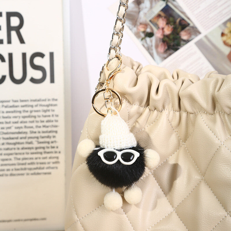 Cute Monster Pom Pom Keyrings