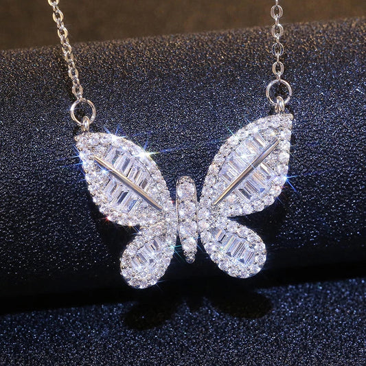 Butterfly inlaid zircon necklace. KK Labib