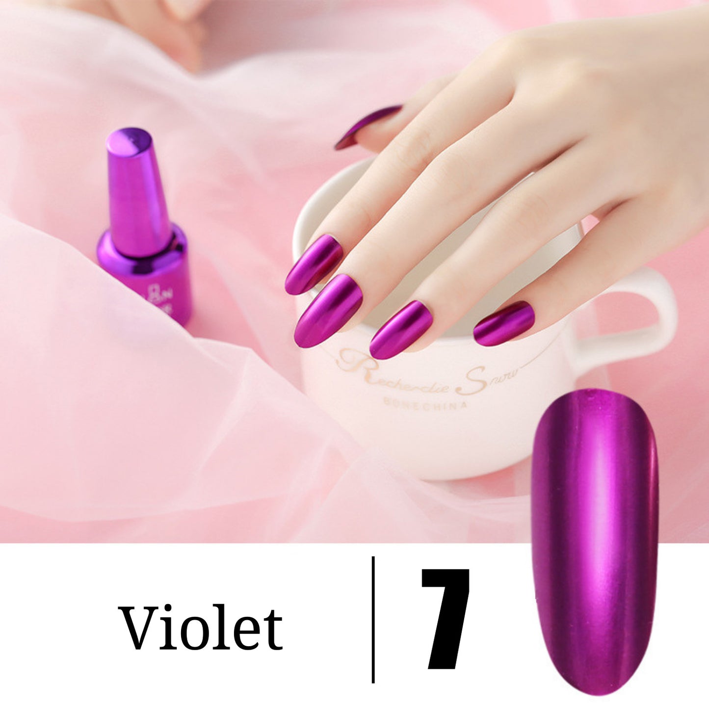 15 Colors Metallic Nail Polish Super Shine Chrome Mirror Effect Art Nail Varnish