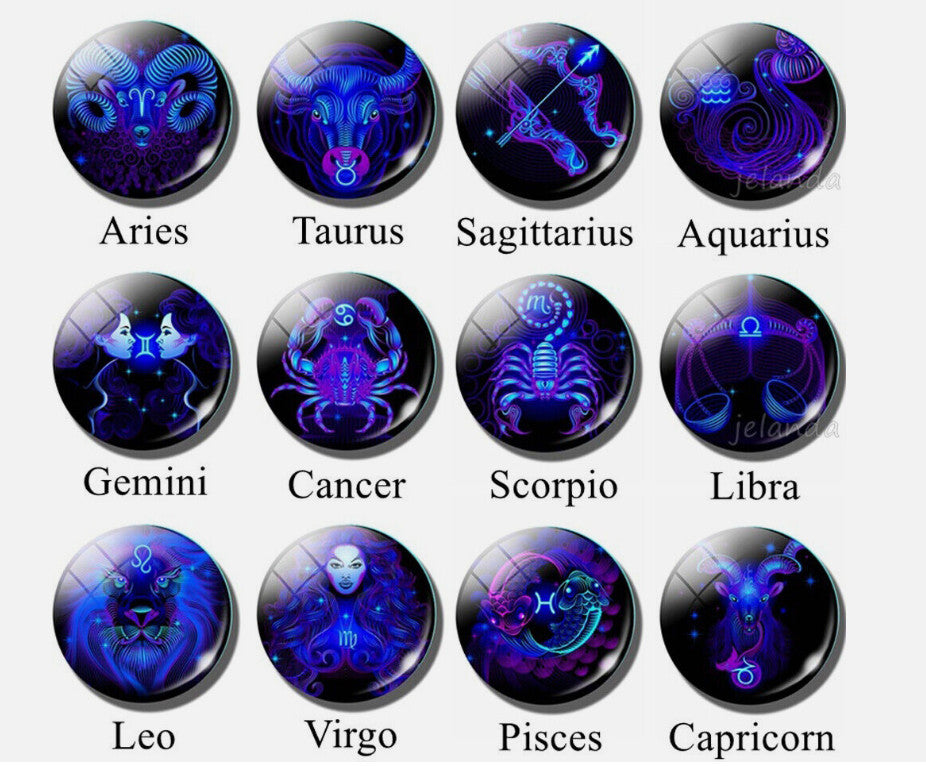 Luminous Glass Ball Zodiac Keychain