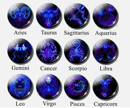 Luminous Glass Ball Zodiac Keychain