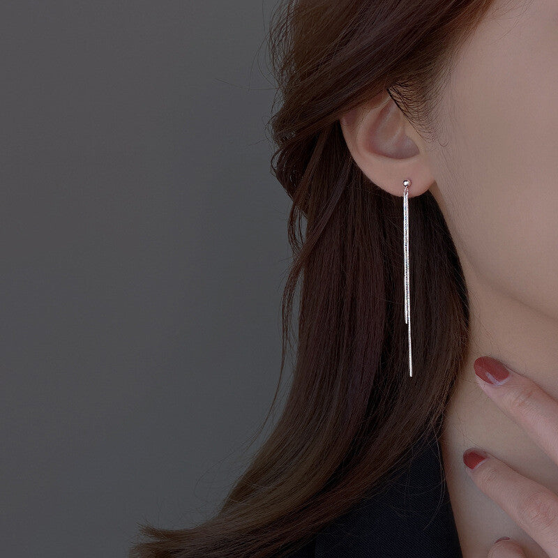 Hanging Tassel Drop Stud Earrings