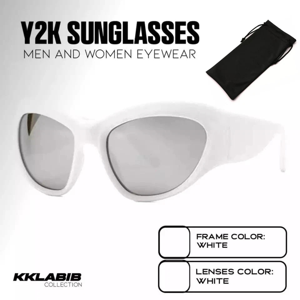 Y2K Sunglasses Fashion Oversized Cat Eye Punk UV400 Outdoor Men Women Glasses