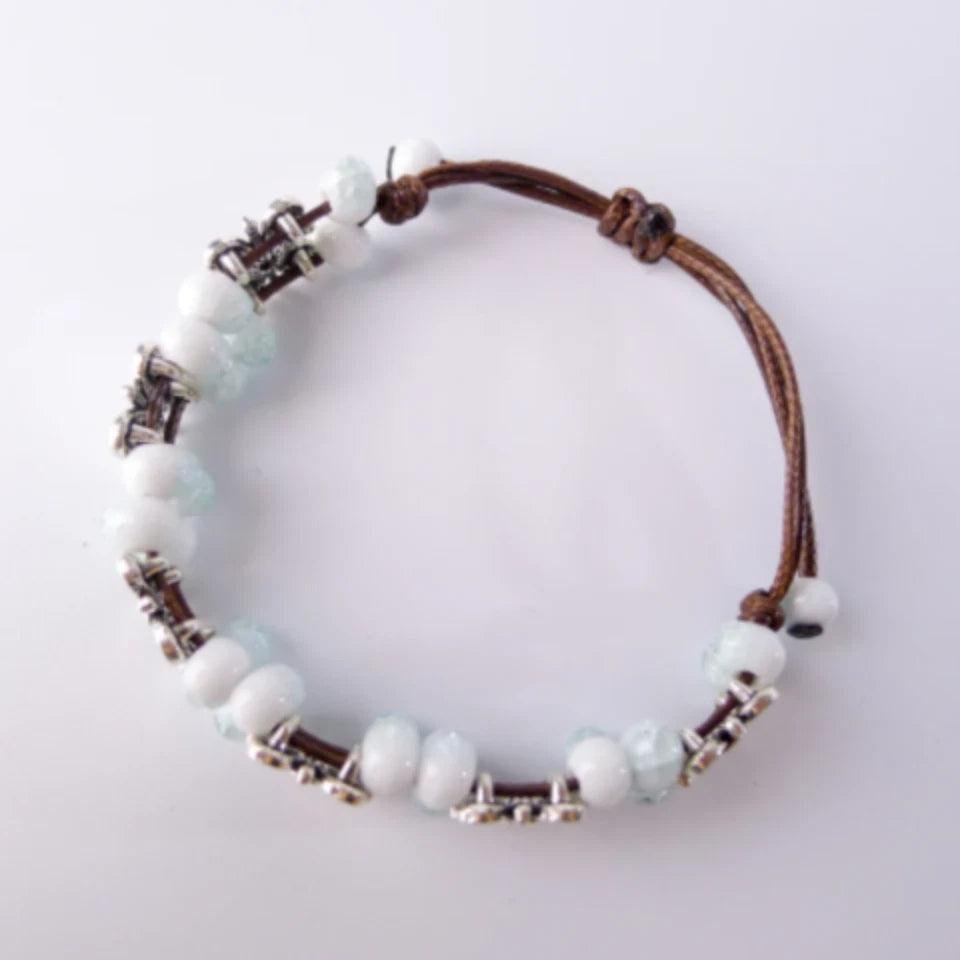 Ceramic Four-leaf clover Ethnic Bracelet