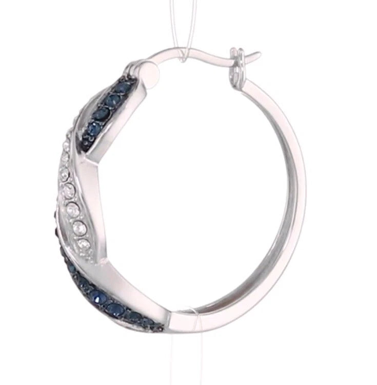 Two-color earrings, Silver & Blue KK Labib